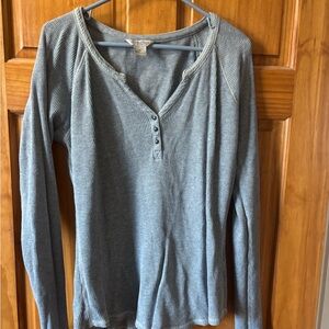 Lucky Brand Women's Heathered Gray Long Sleeve Top